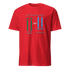Red Pilot Equation T-Shirt with humorous aviation graphic showing takeoffs equal landings design