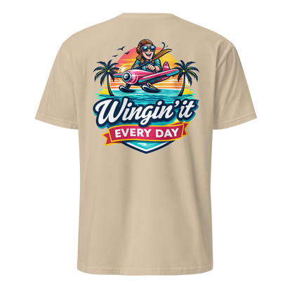 Aviation t-shirt featuring a colorful design with the phrase &