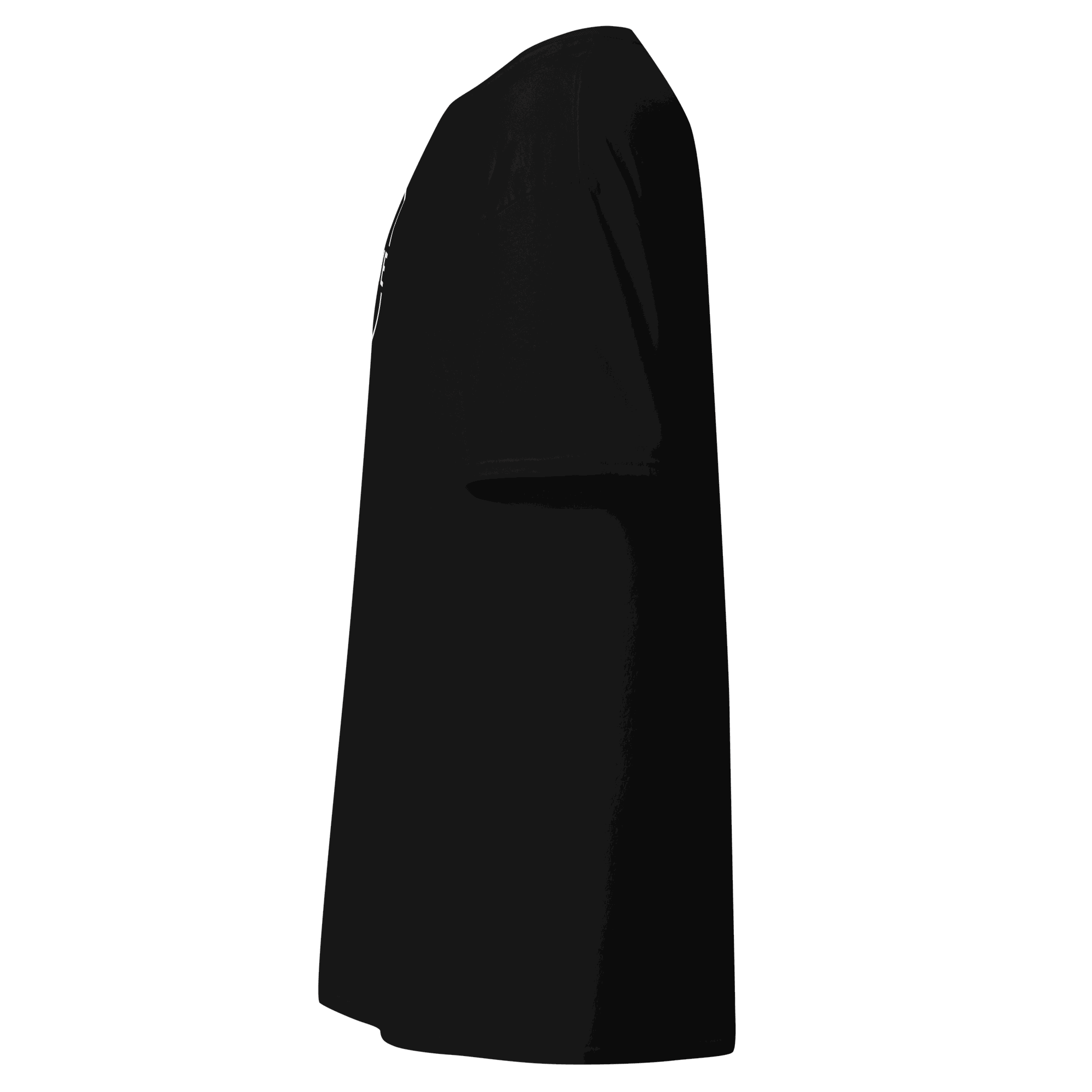 Classic T-Shirt Side view of black Automotive Parts Classic T-Shirt in unisex cotton fabric with structured fit