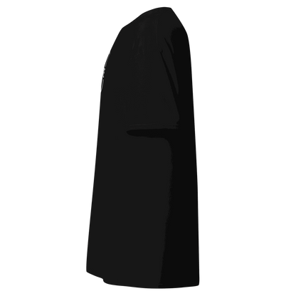 Classic T-Shirt Side view of black Automotive Parts Classic T-Shirt in unisex cotton fabric with structured fit