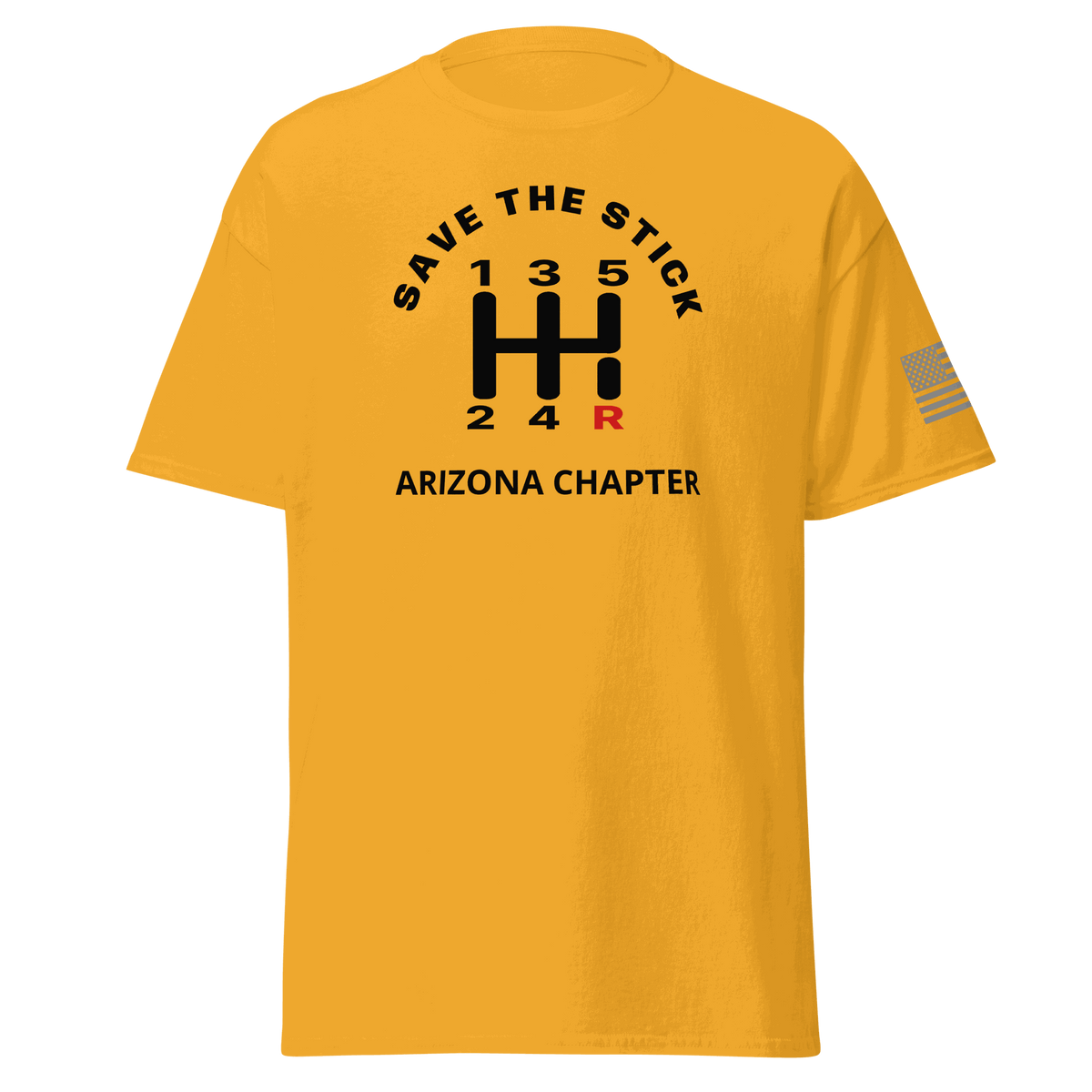 Stick Shift  Custom Manual transmission car shirt featuring 'Save the Stick' design for Arizona Chapter enthusiasts.