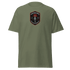 Custom Built Classic T-Shirt in olive green with front high performance speed shop logo, 100% cotton, unisex fit