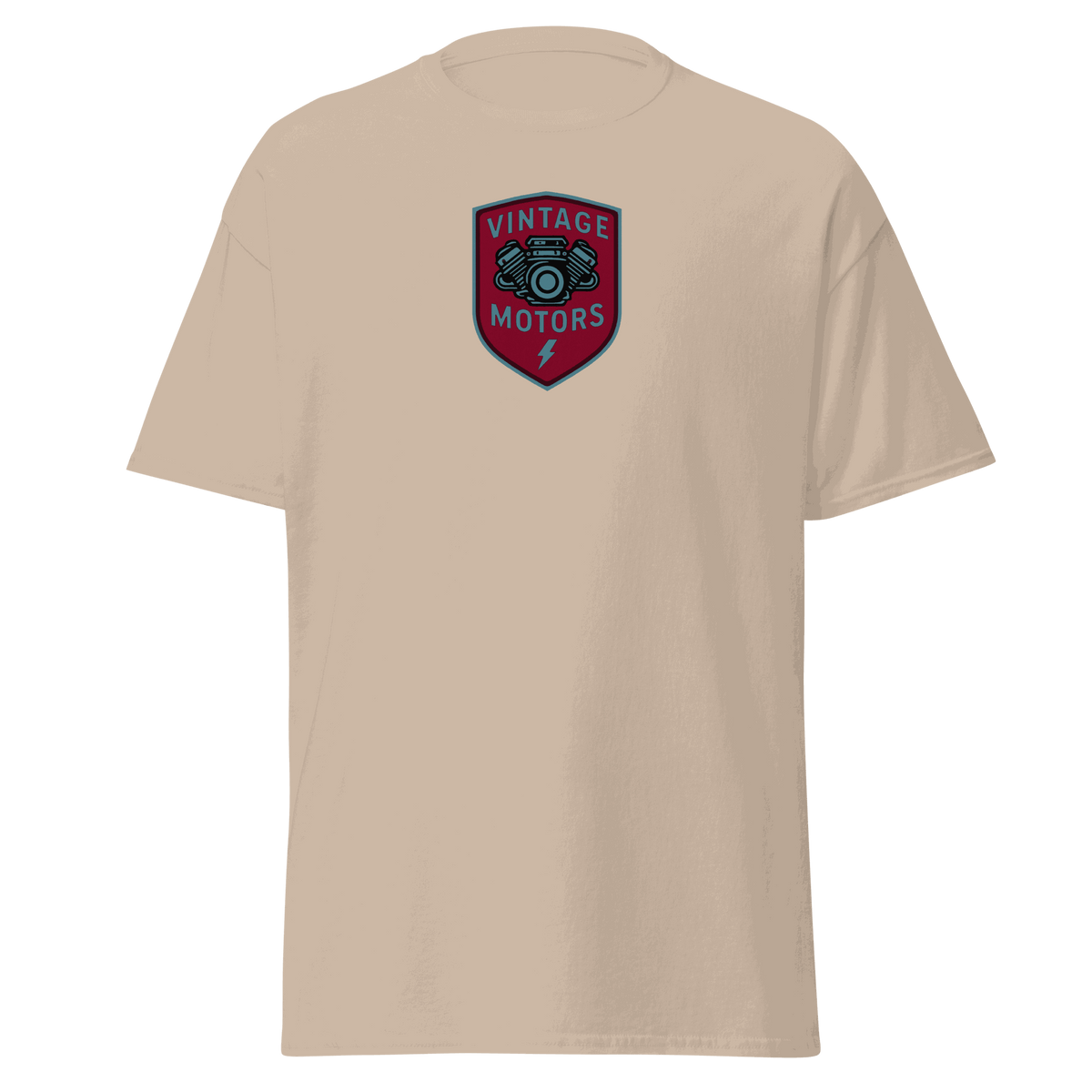 Vintage T-Shirt Vintage Motors Classic T-Shirt beige cotton unisex tee with red and black motor logo