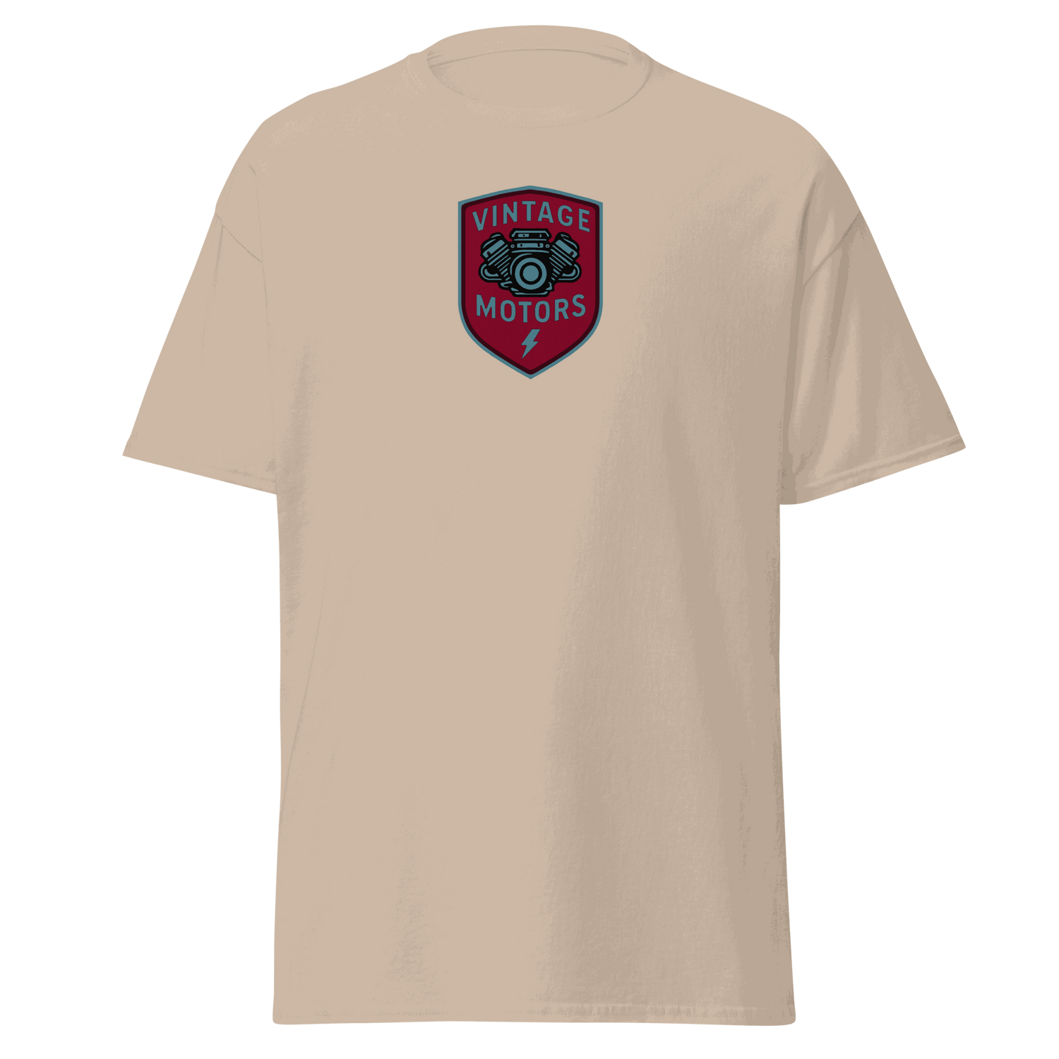 Vintage T-Shirt Vintage Motors Classic T-Shirt beige cotton unisex tee with red and black motor logo