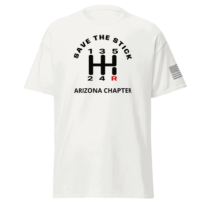 Stick Shift  Custom Manual transmission car shirt featuring Save the Stick design for Arizona chapter.