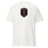 White Custom Built Classic T-Shirt with red and black high performance logo on chest, 100% cotton unisex tee