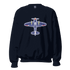 Navy Aviation Unisex Sweatshirt with airplane graphic, classic fit, soft air-jet spun yarn fabric for warmth and comfort