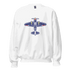 White Aviation Unisex Sweatshirt with airplane graphic and classic fit design
