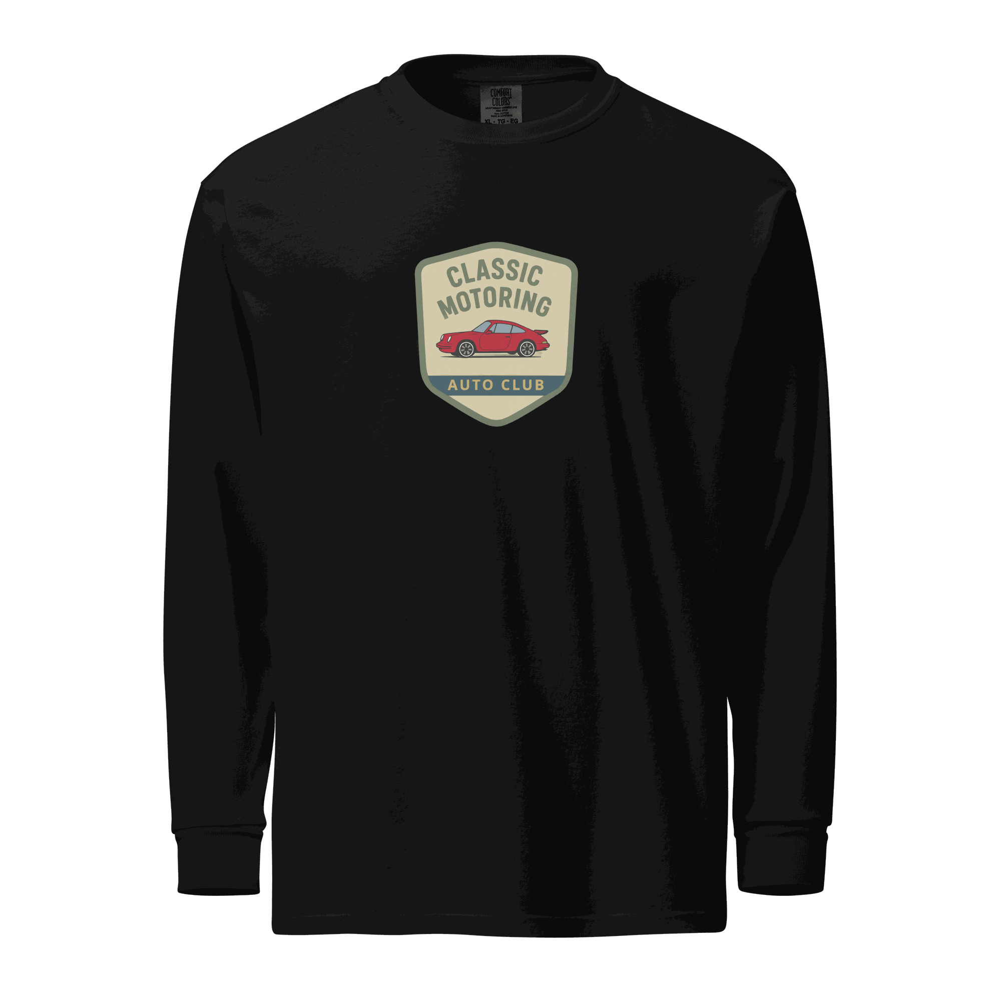Classic Motoring Long Sleeve Shirt shield logo center chest