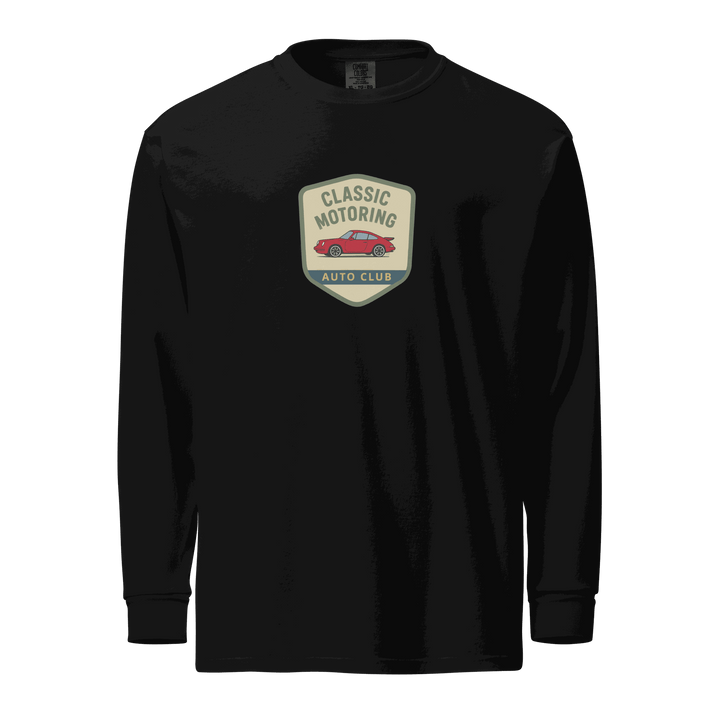 Classic Motoring Long Sleeve Shirt shield logo center chest