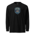 Black vintage aviation long sleeve shirt with retro pilot graphic and "Vintage Air Corps" emblem