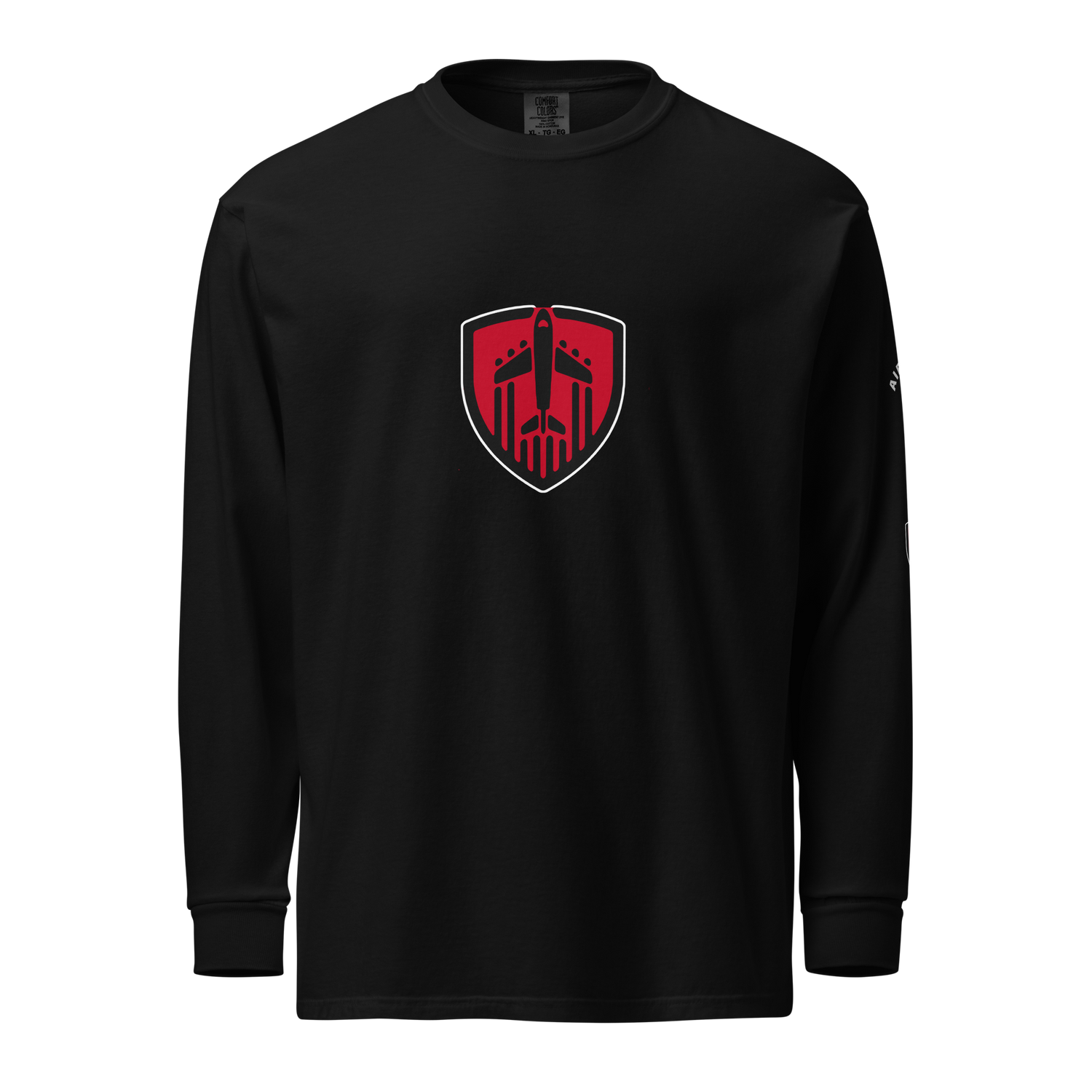 Aviation Jet Shield long sleeve t-shirt in heavyweight garment-dyed cotton with relaxed fit and durable twill details