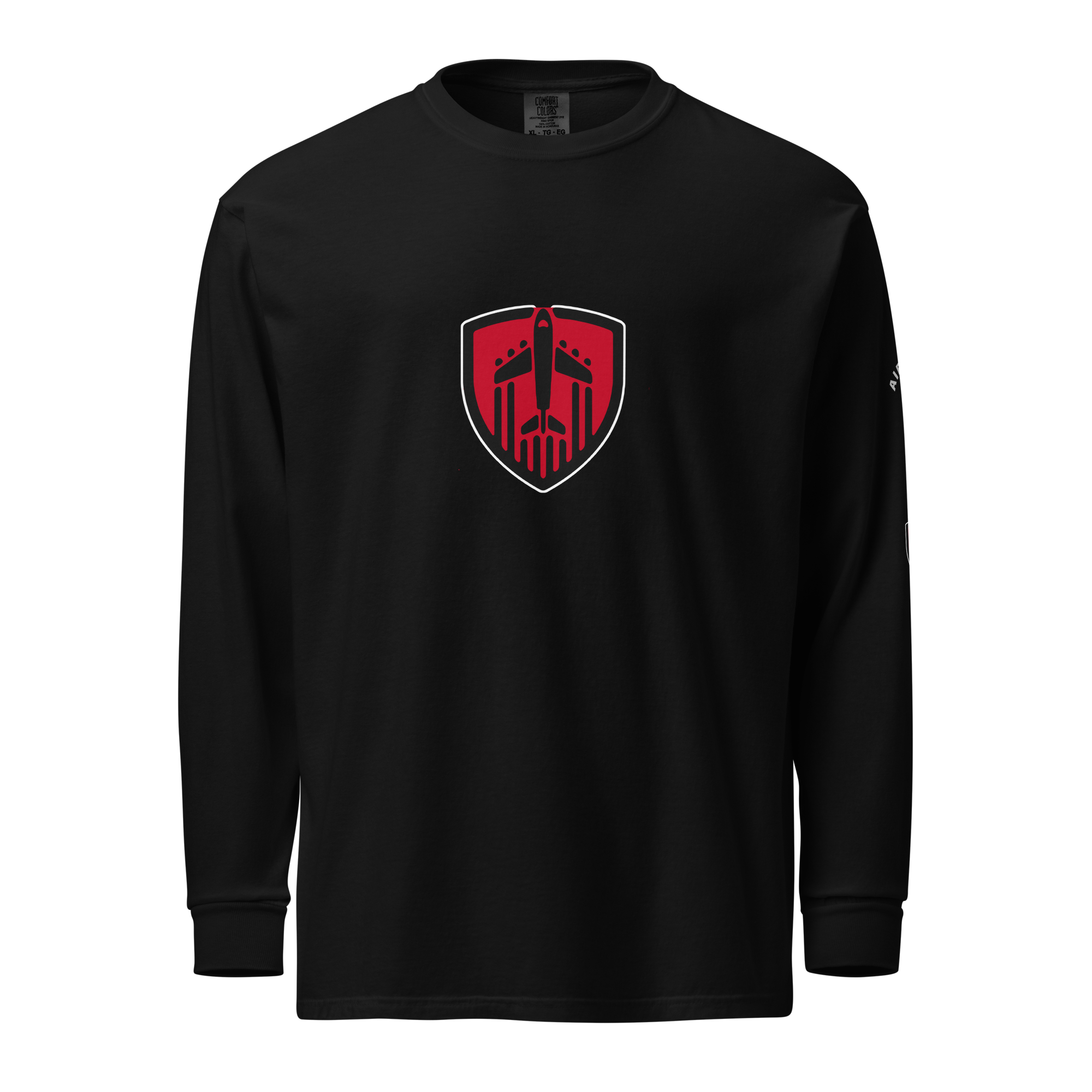 Aviation Jet Shield long sleeve t-shirt in heavyweight garment-dyed cotton with relaxed fit and durable twill details