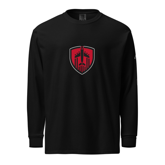 Aviation Jet Shield long sleeve t-shirt in heavyweight garment-dyed cotton with relaxed fit and durable twill details