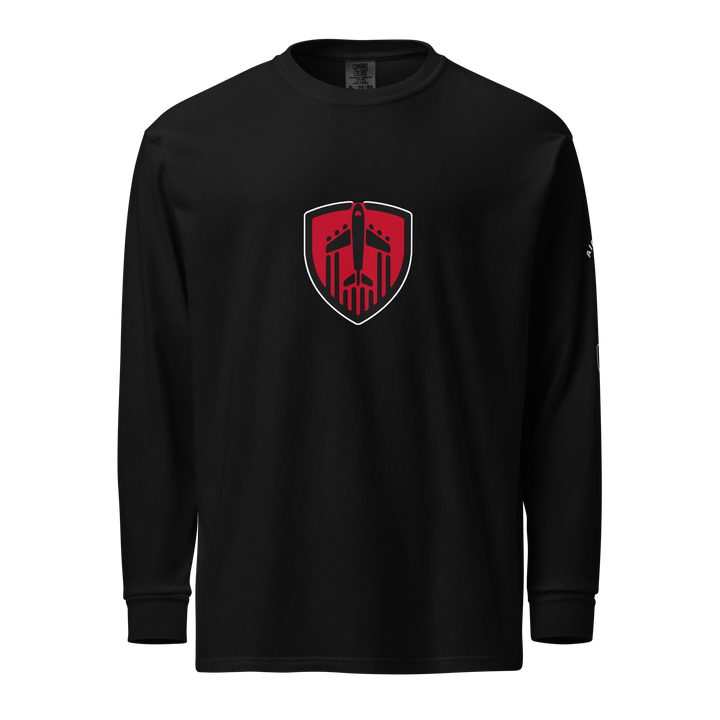 Aviation Jet Shield long sleeve t-shirt in heavyweight garment-dyed cotton with relaxed fit and durable twill details