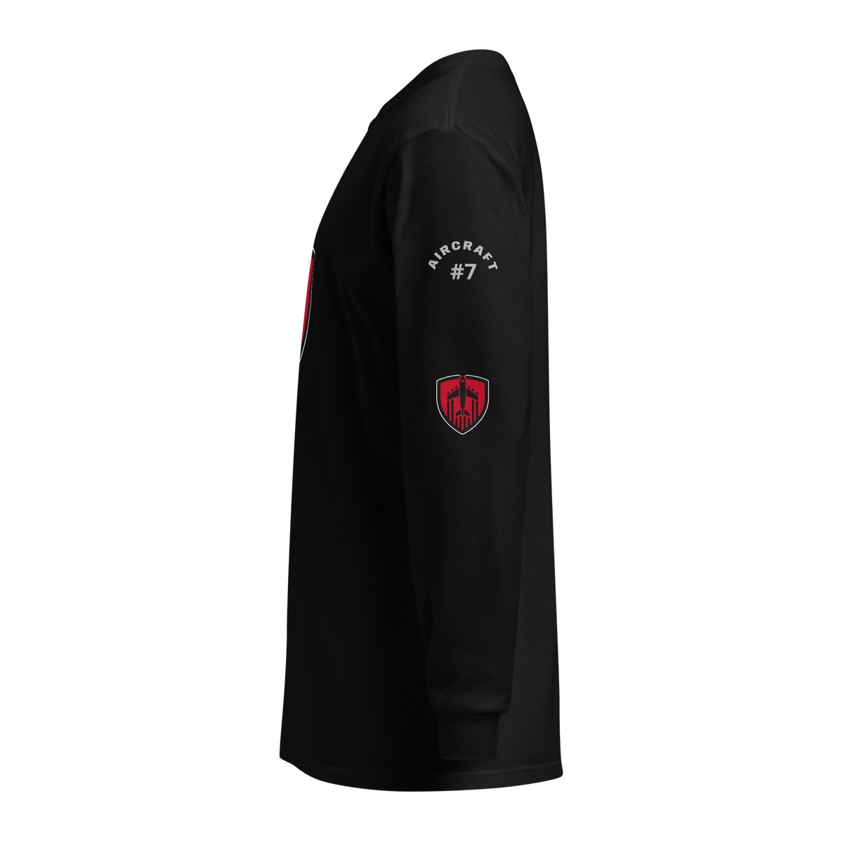 Aviation Jet Shield unisex long sleeve garment-dyed heavyweight cotton t-shirt with relaxed fit and rib cuffs