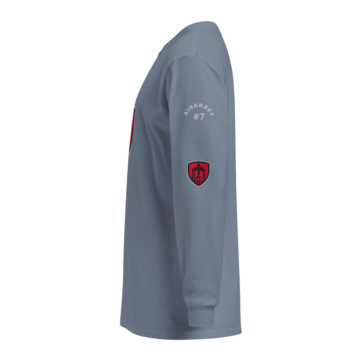 Aviation Jet Shield long sleeve t-shirt in garment-dyed heavyweight cotton with relaxed fit and rib cuffs