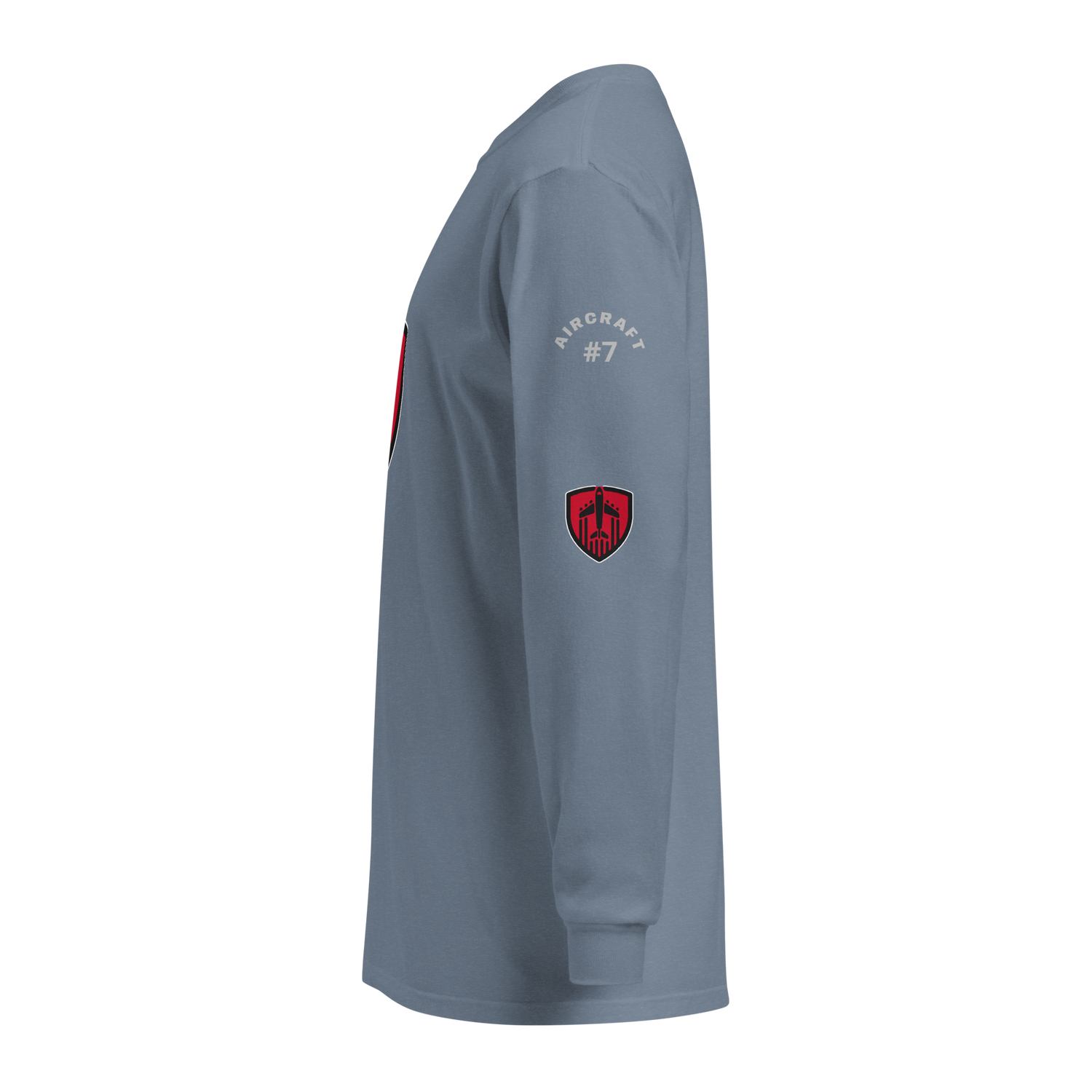Aviation Jet Shield long sleeve t-shirt in garment-dyed heavyweight cotton with relaxed fit and rib cuffs