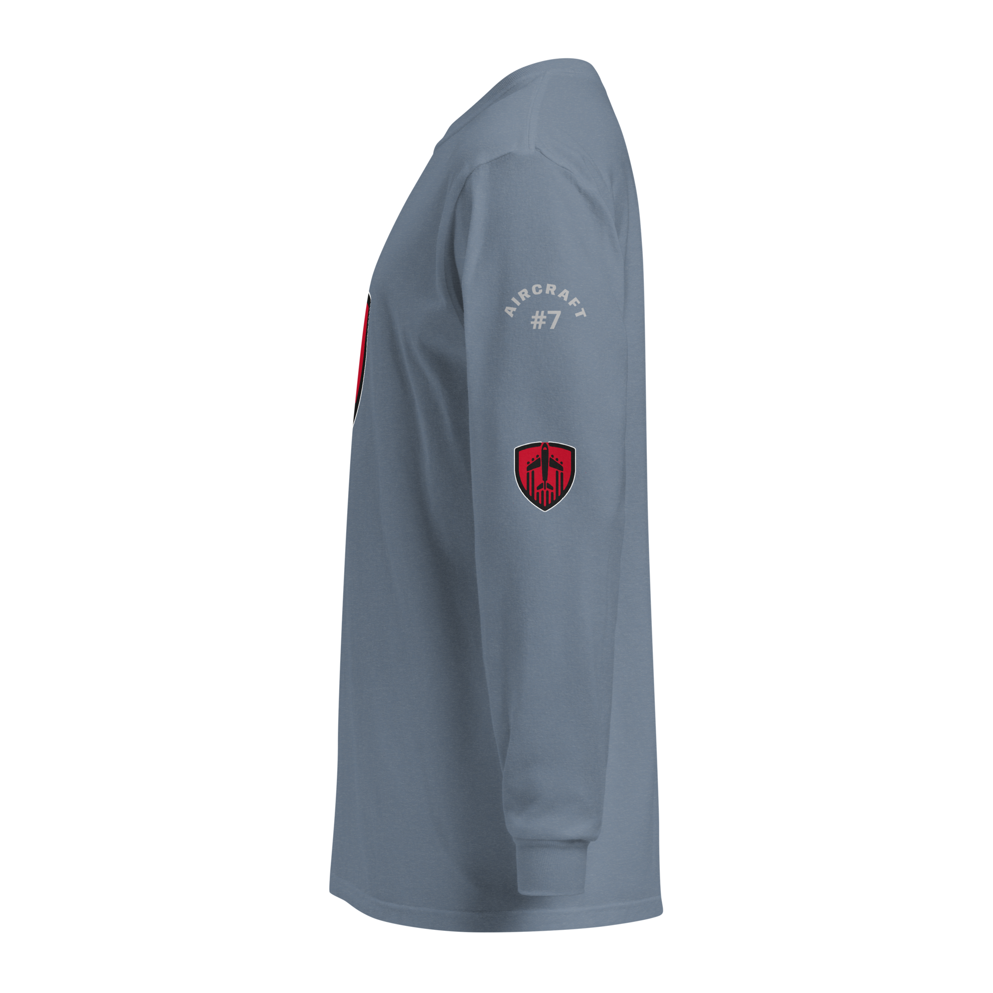 Aviation Jet Shield long sleeve t-shirt in garment-dyed heavyweight cotton with relaxed fit and rib cuffs