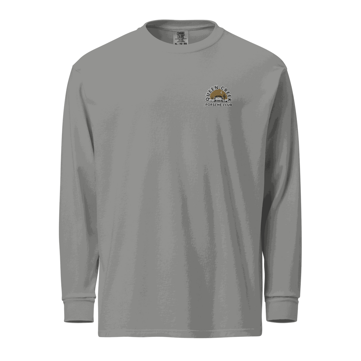 Queen Creek Porsche Club heavyweight long-sleeve shirt made of durable pre-shrunk cotton
