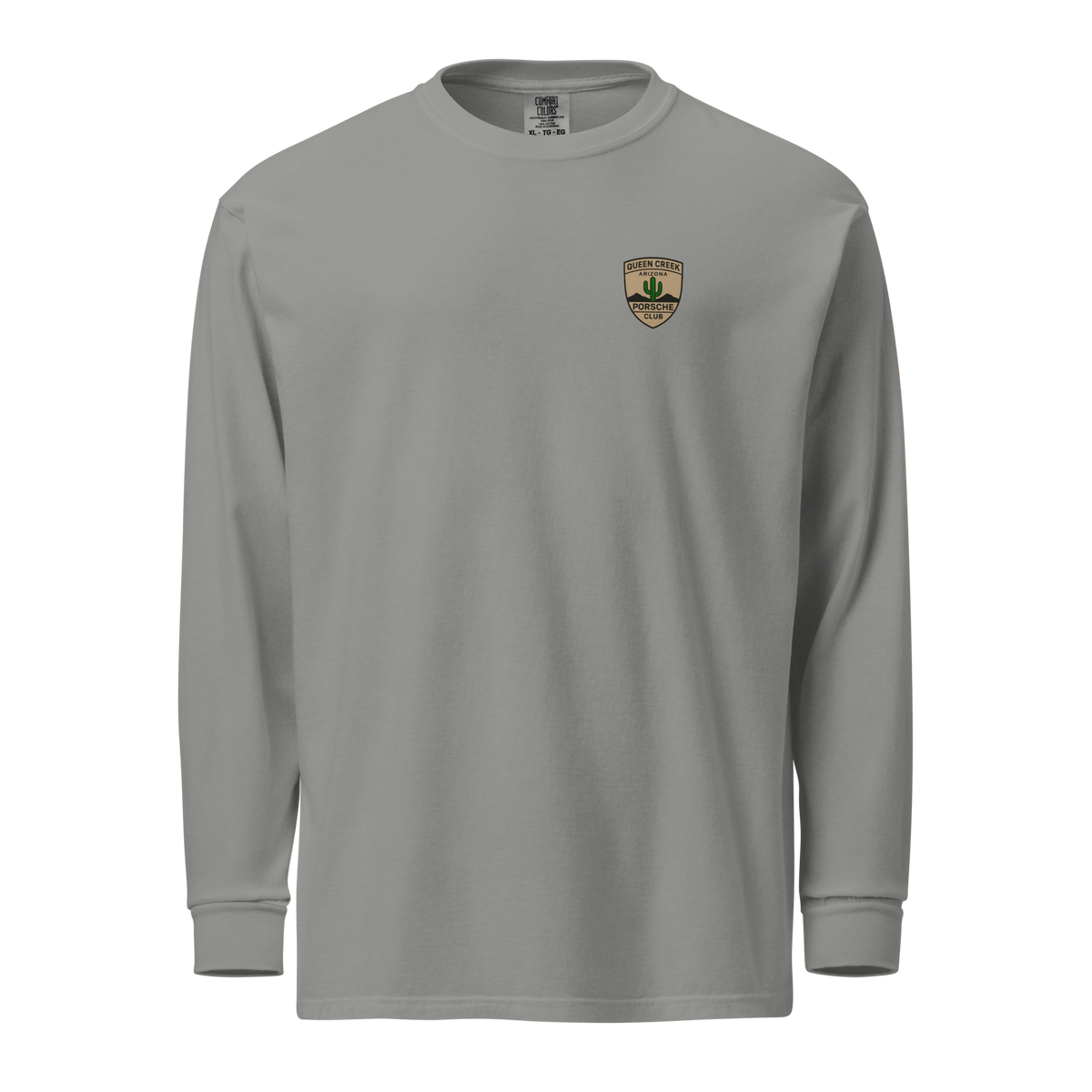 Queen Creek Pcar Club long sleeve shirt in garment-dyed heavyweight cotton with bold club branding