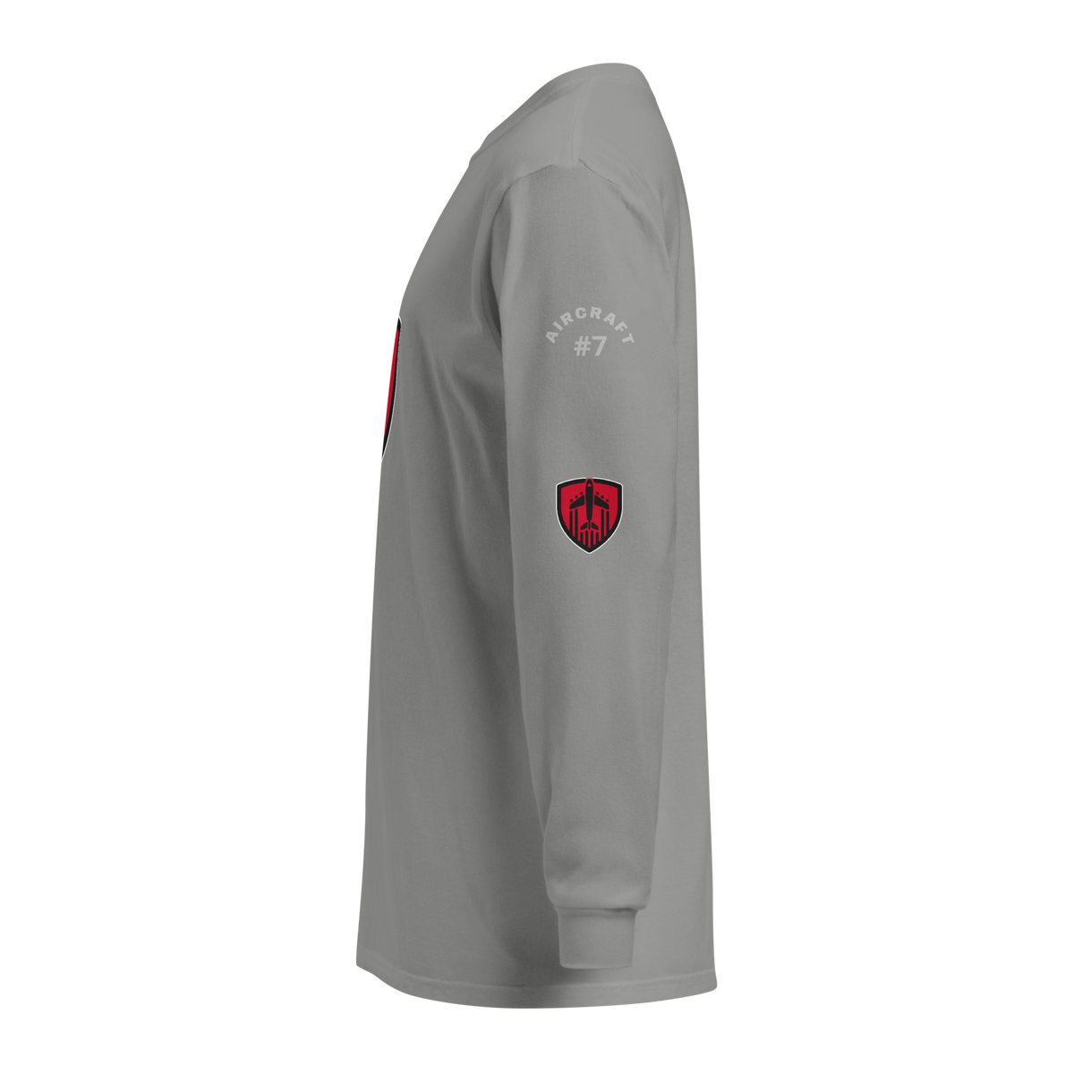 Aviation Jet Shield unisex long sleeve T-shirt in garment-dyed heavyweight cotton with relaxed fit and rib cuffs