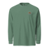 Queen Creek Porsche Club heavyweight long-sleeve garment-dyed cotton shirt in green with club logo on chest