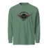 Green Automotive Legacy long sleeve shirt with winged steering wheel logo, heavyweight cotton, relaxed fit, garment-dyed and pre-shrunk design