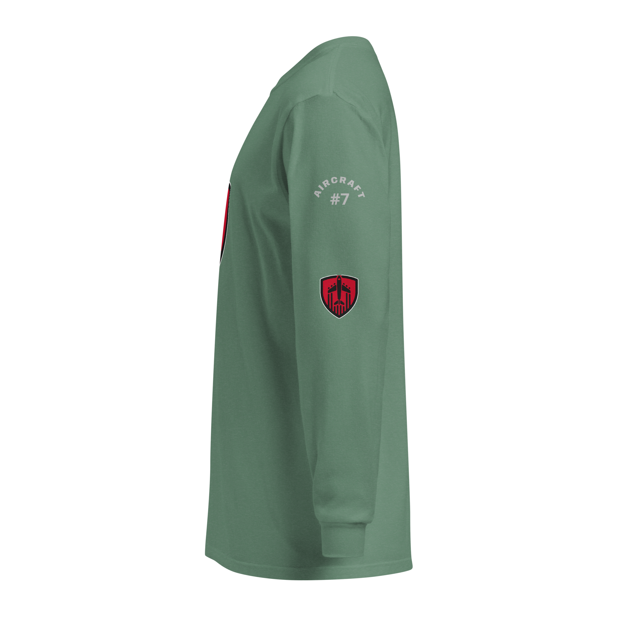 Aviation Jet Shield long sleeve t-shirt in heavyweight garment-dyed cotton with relaxed fit and durable collar details
