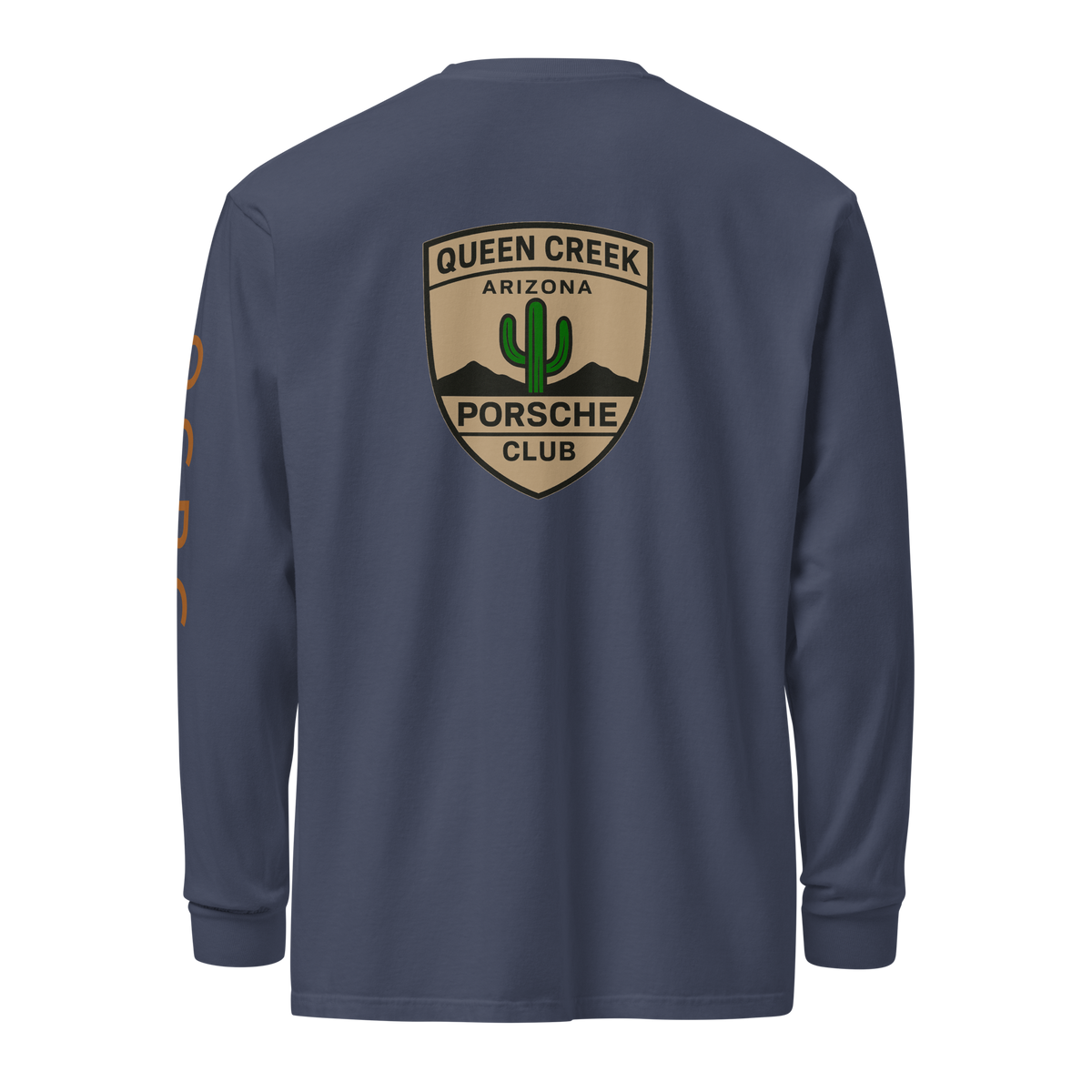 Queen Creek Pcar Club long sleeve shirt in garment-dyed cotton with club branding