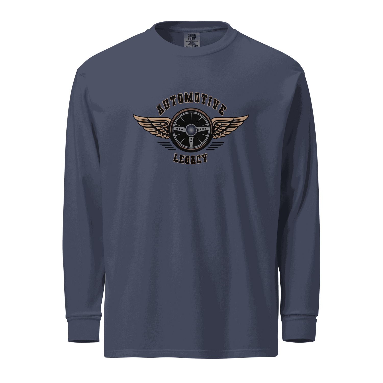 Automotive Legacy long sleeve shirt navy blue unisex heavy cotton garment-dyed pre-shrunk comfortable fit
