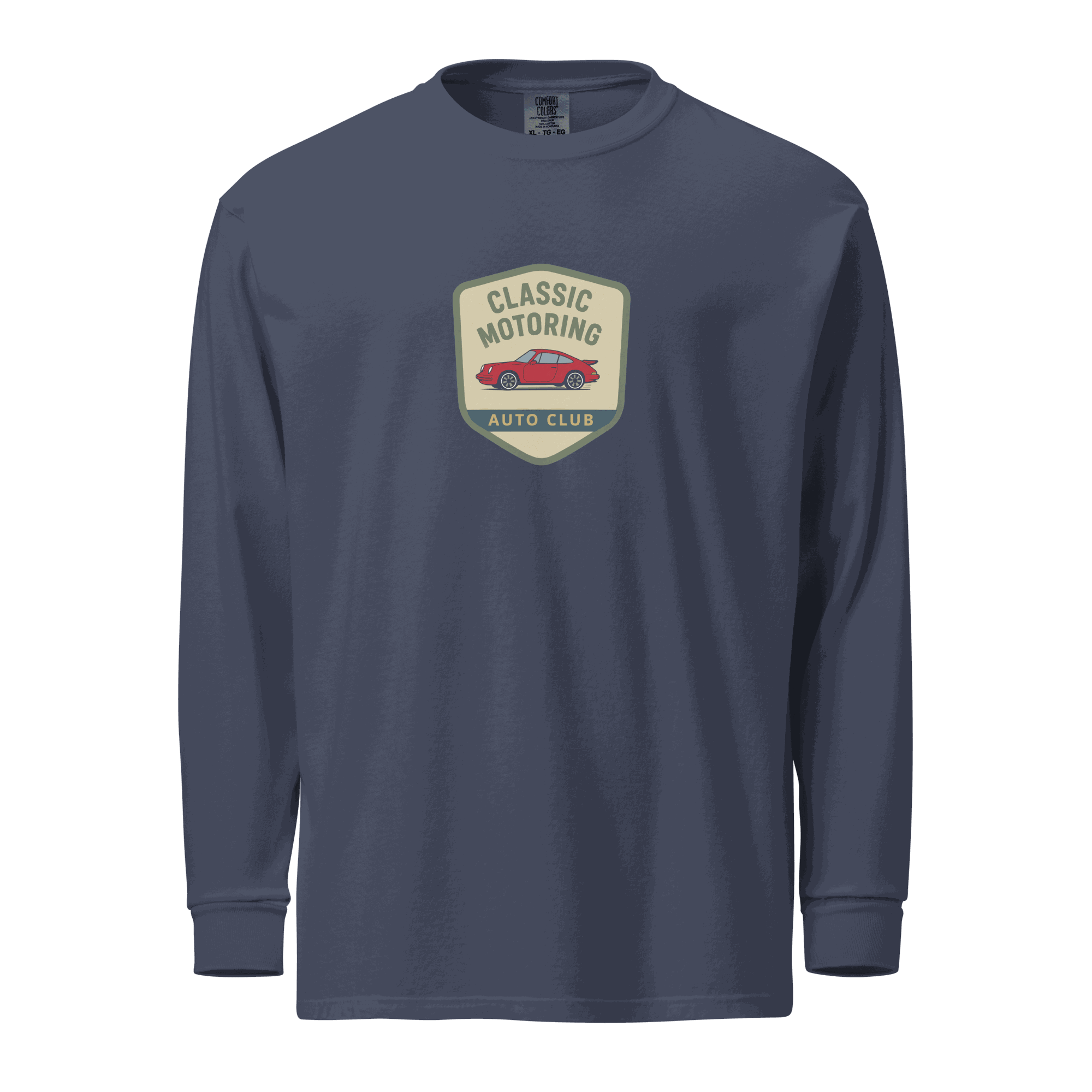 Classic Motoring Long Sleeve Shirt shield logo center chest