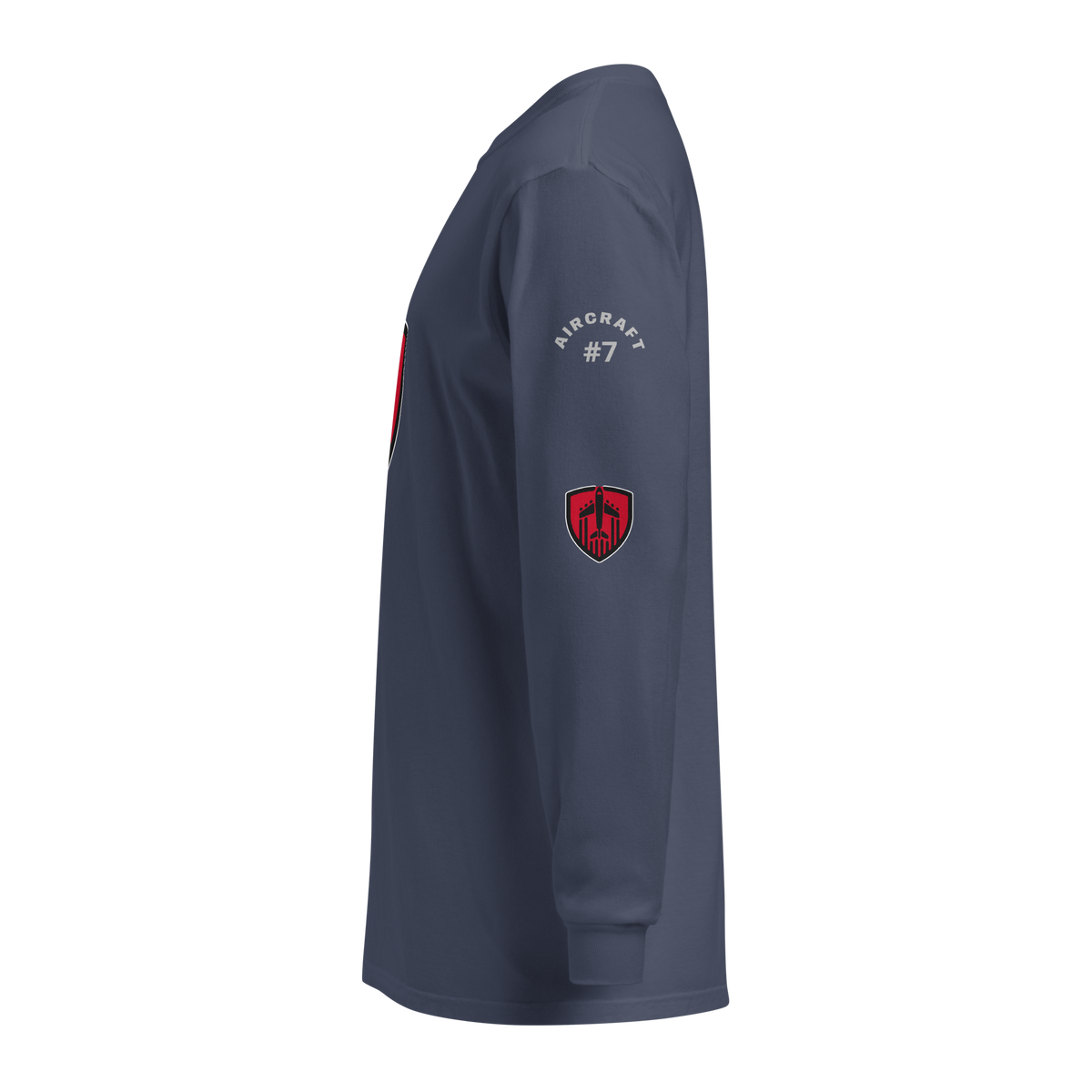 Aviation Jet Shield long sleeve unisex garment-dyed cotton t-shirt with relaxed fit and durable heavyweight fabric