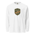 White Aviation Bush Pilot long-sleeve shirt with Alaska Tours logo, heavyweight cotton, relaxed fit, rib cuffs, and garment-dyed fabric