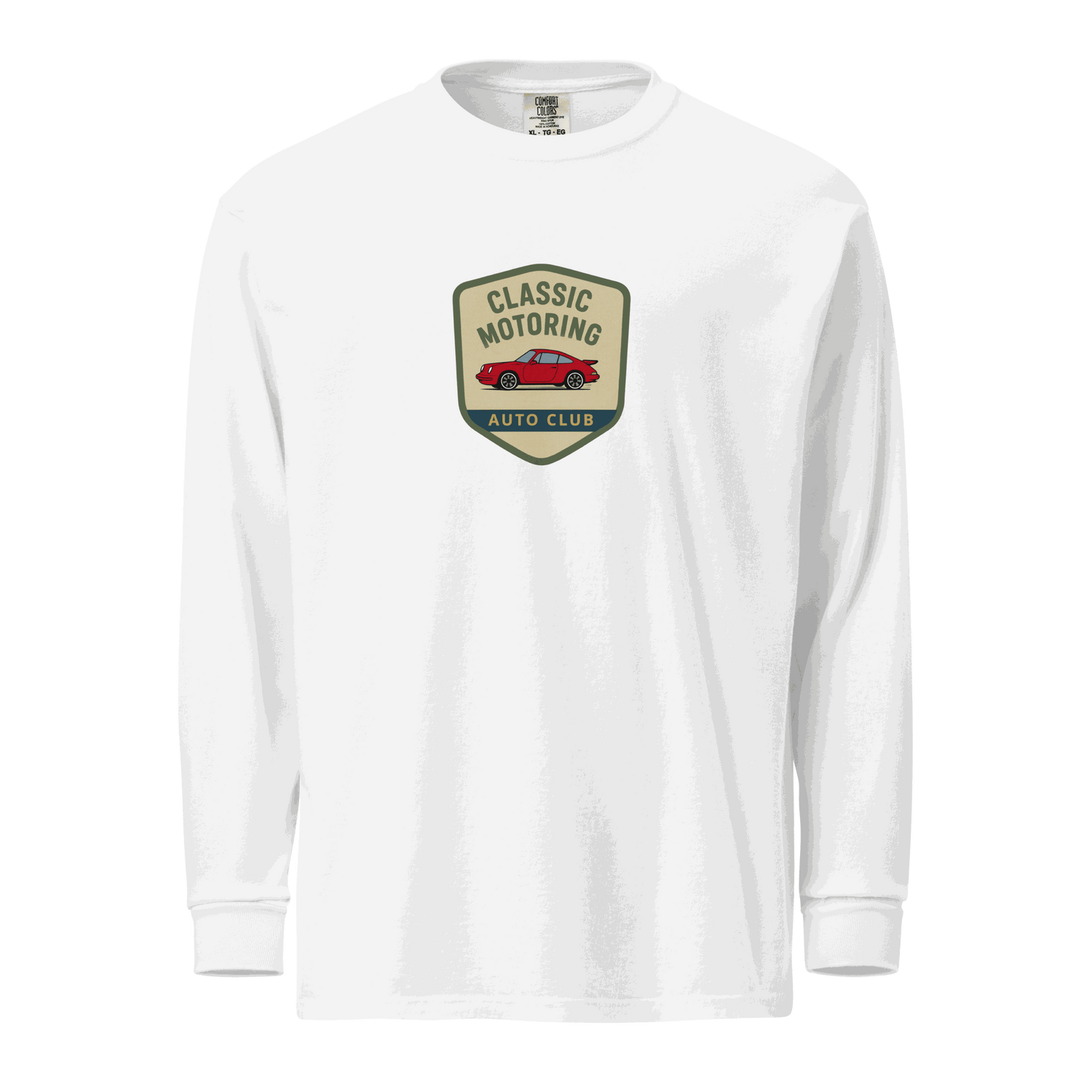 Classic Motoring Long Sleeve Shirt shield logo center chest