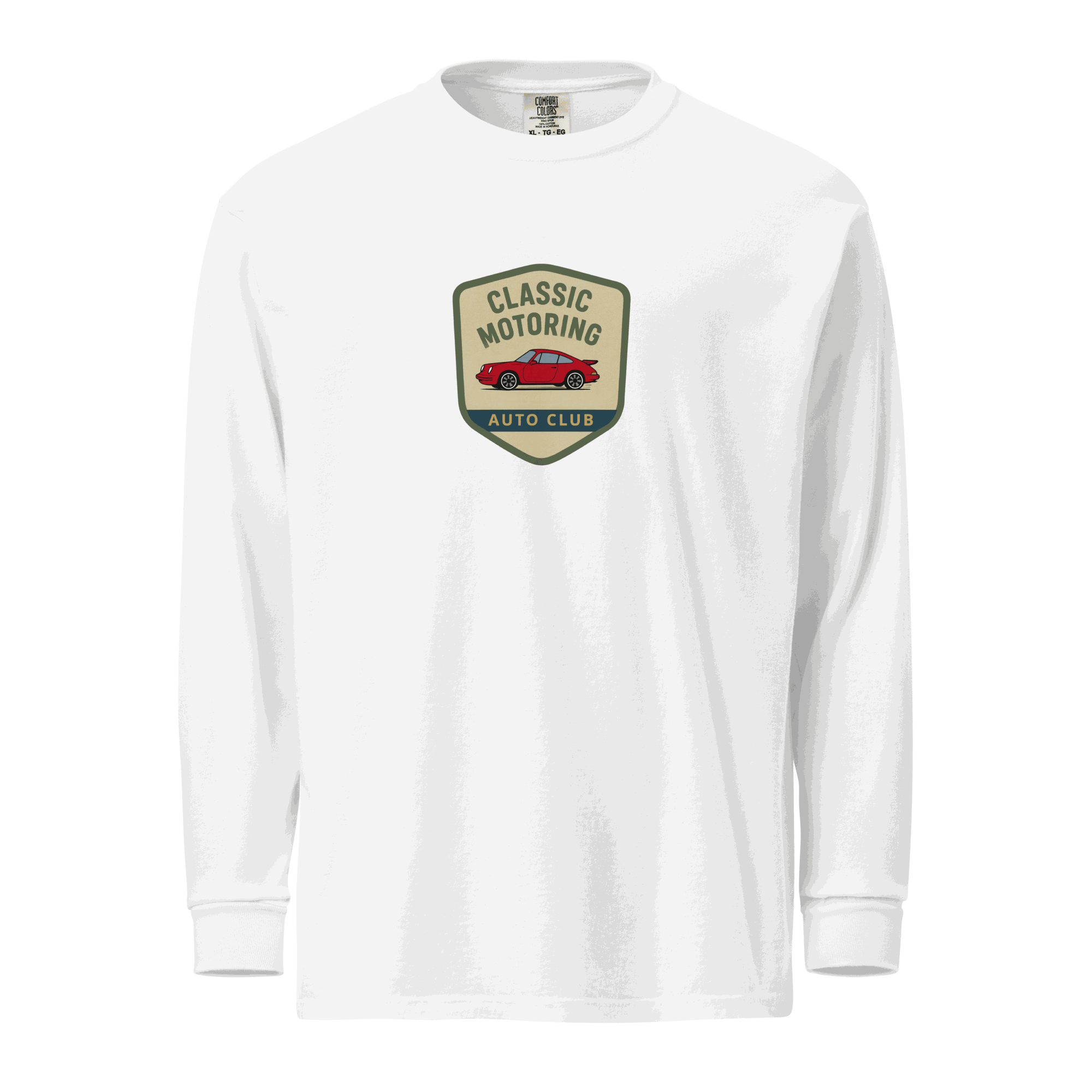 Classic Motoring Long Sleeve Shirt shield logo center chest
