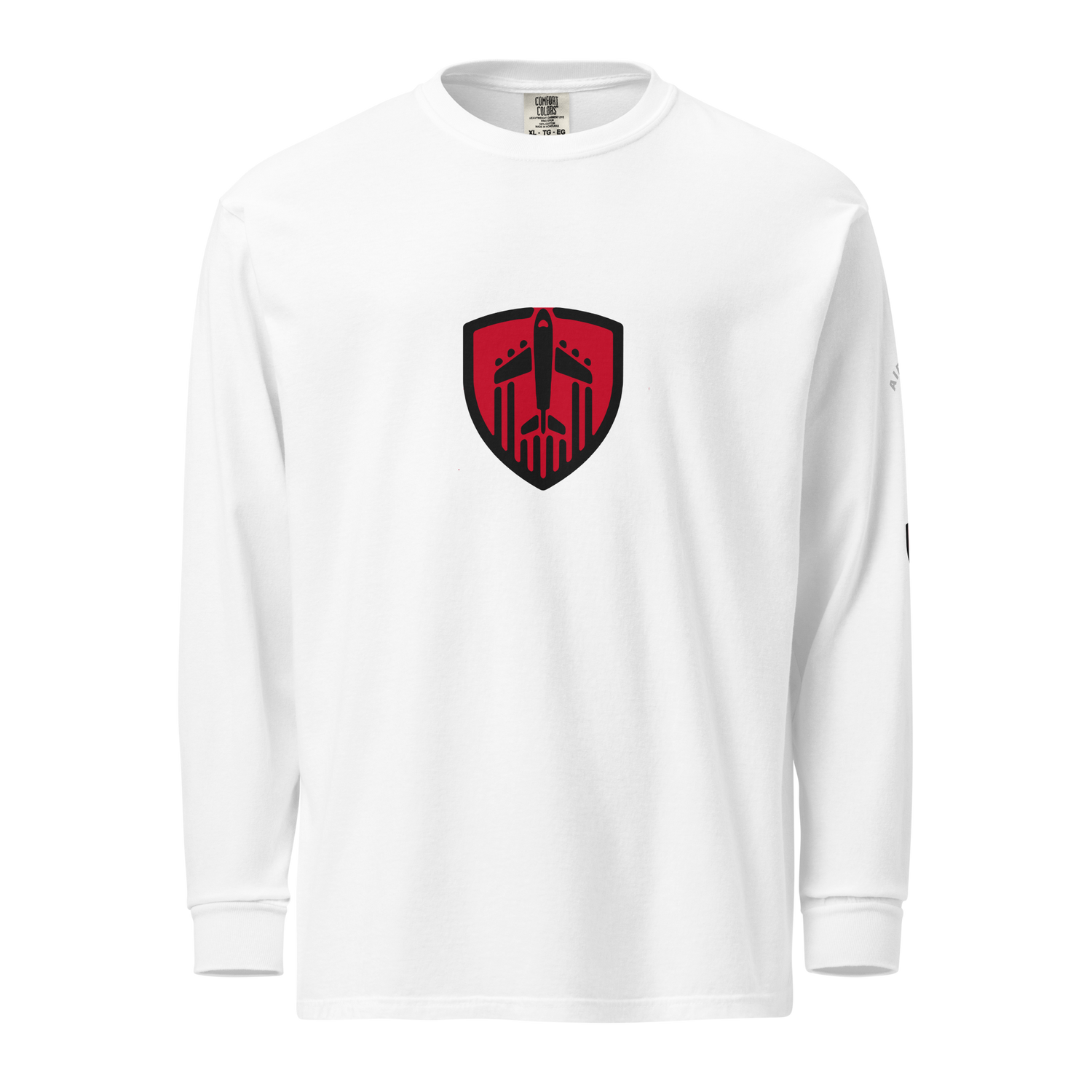 Aviation Jet Shield long sleeve t-shirt in garment-dyed heavyweight cotton with relaxed fit and rib cuffs