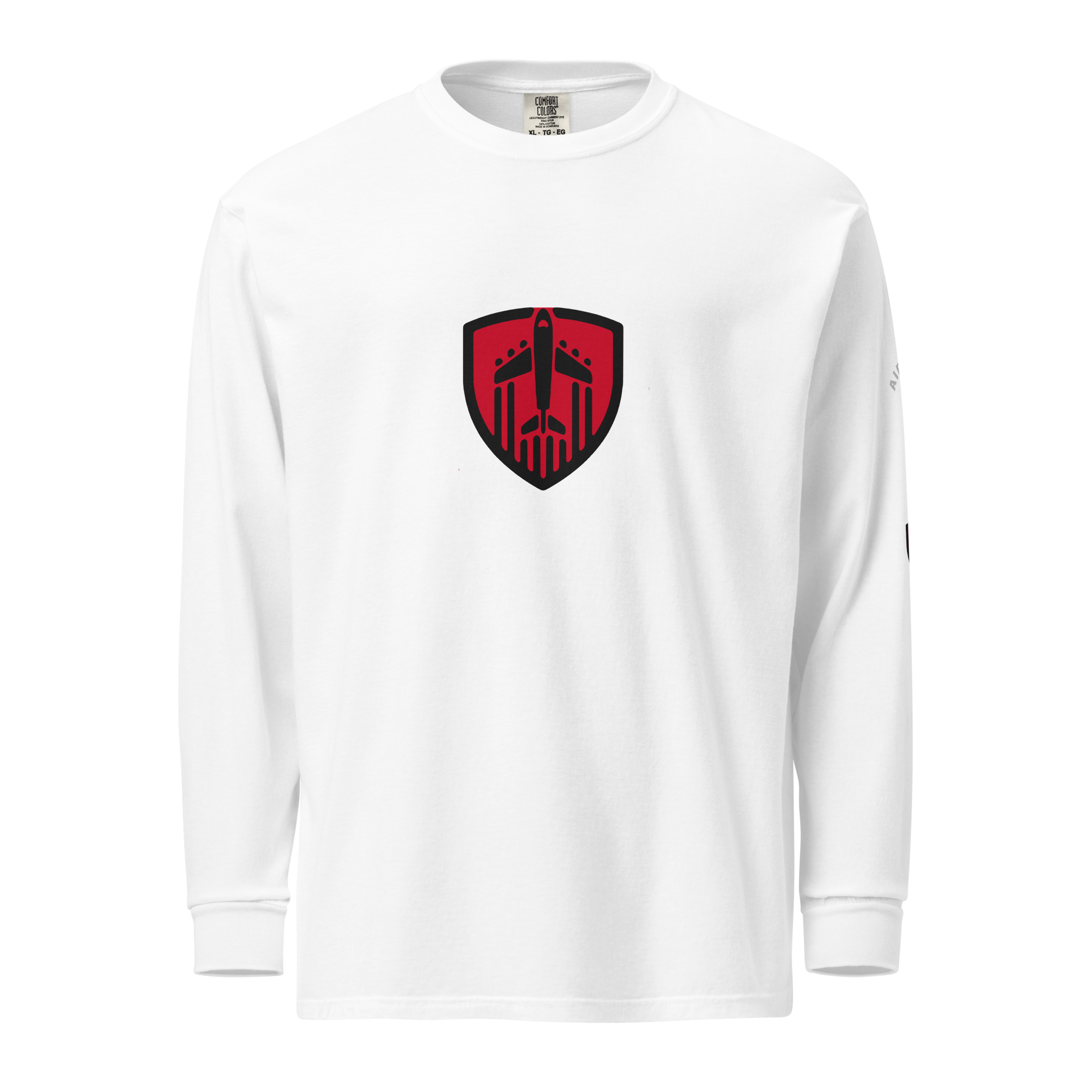 Aviation Jet Shield long sleeve t-shirt in garment-dyed heavyweight cotton with relaxed fit and rib cuffs