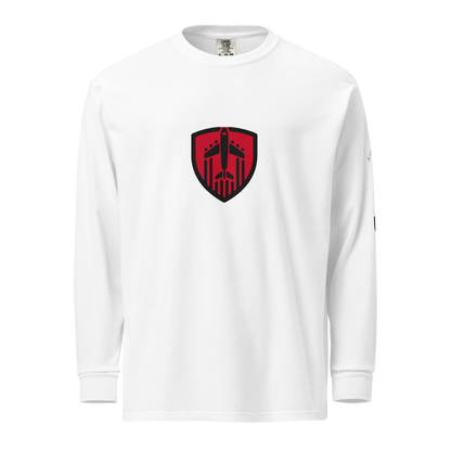 Aviation Jet Shield long sleeve t-shirt in garment-dyed heavyweight cotton with relaxed fit and rib cuffs