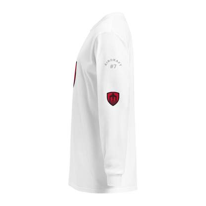Unisex Aviation Jet Shield long sleeve garment-dyed heavyweight cotton t-shirt with relaxed fit and rib cuffs
