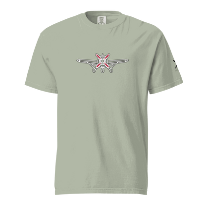 Plane 5 thick structured tee with airplane graphic on soft, heavyweight cotton fabric