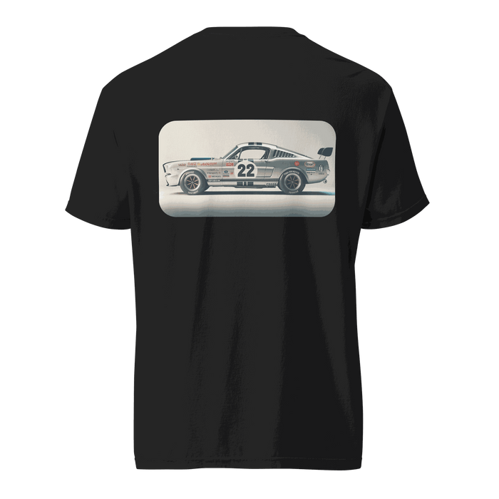 Back view of Heritage Mustang Back T-shirt in relaxed fit and garment-dyed ring-spun cotton