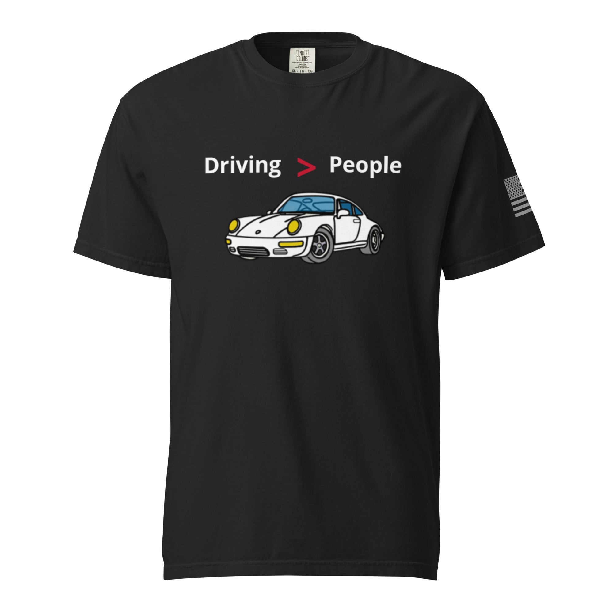Driving Is Better Than People t-shirt front view