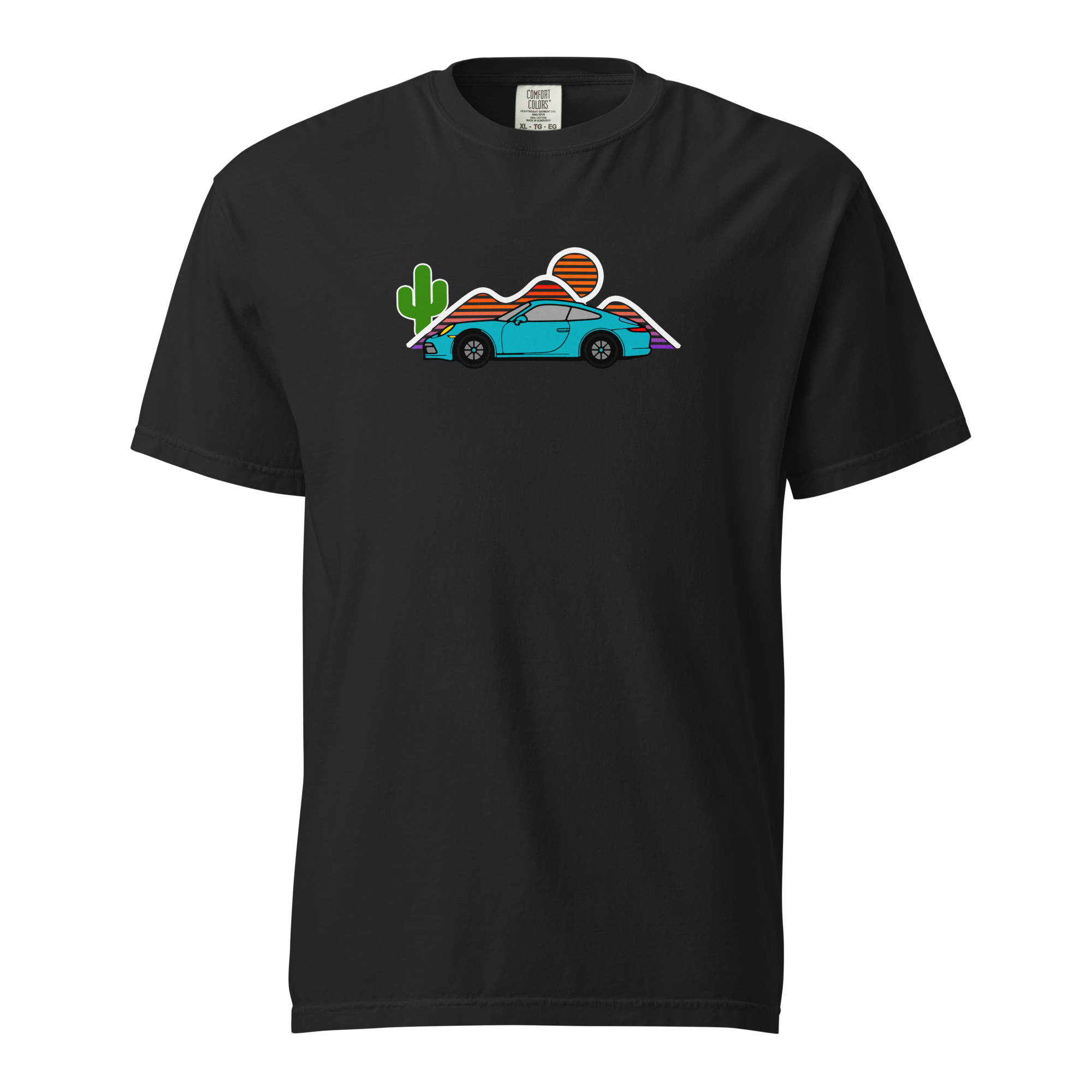 Sports car sunset t-shirt Retro Sunset Sports Car Graphic Tee for Car Lovers, Vintage Muscle Car Sunset Shirt