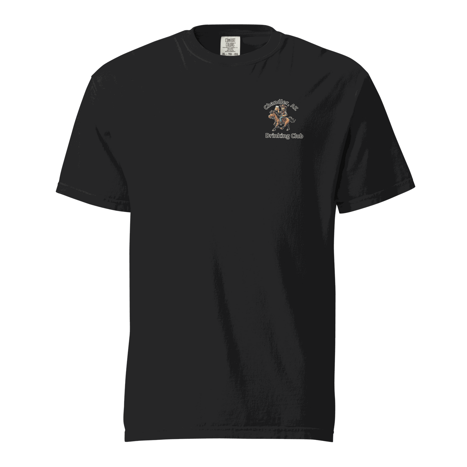 Custom City Cowboy Horse Beer unisex heavyweight black t-shirt with rodeo and beer design