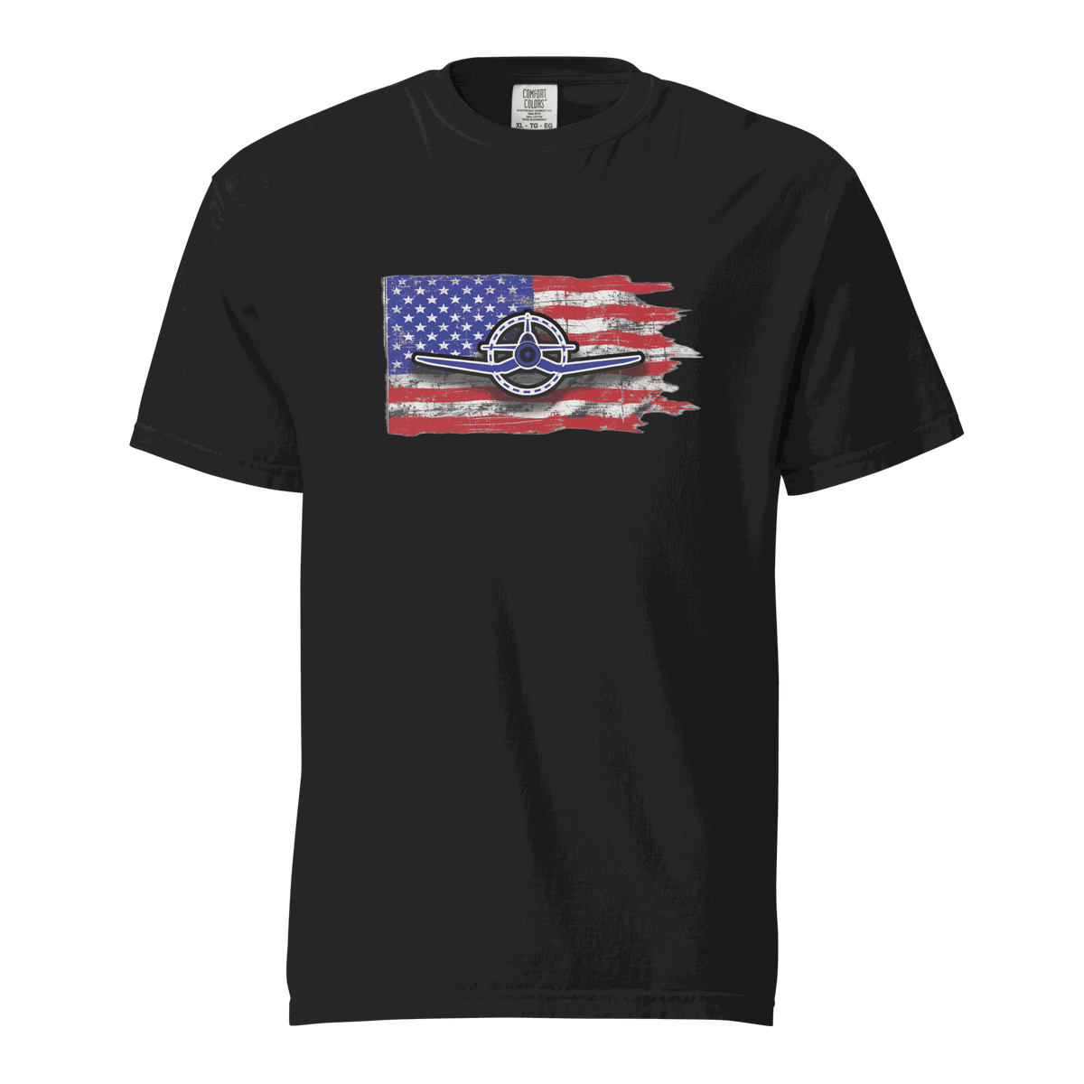F4U Corsair heavyweight tee with bold Corsair silhouette, durable cotton fabric, and relaxed fit pilot streetwear T-shirt