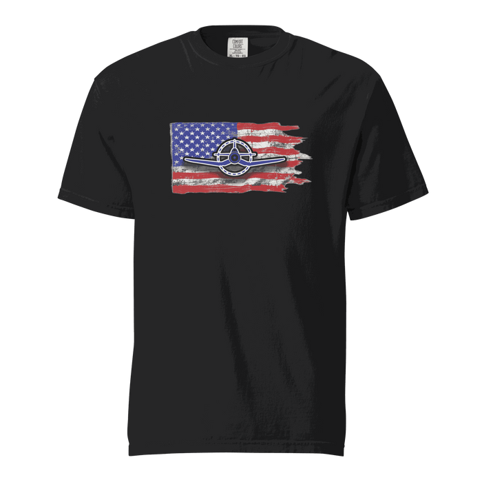 F4U Corsair heavyweight tee with bold Corsair silhouette, durable cotton fabric, and relaxed fit pilot streetwear T-shirt