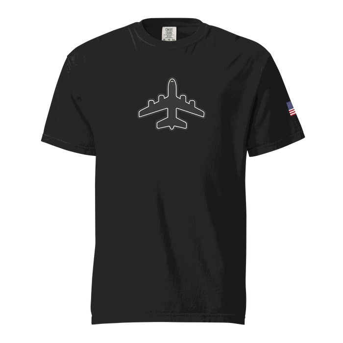 Jumbo Jet Unisex heavyweight t-shirt with bold commercial jet silhouette, crafted from garment-dyed cotton for aviation fans and pilots