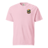 Unisex beach cruisin t-shirt in pink featuring a colorful beach graphic on the chest.