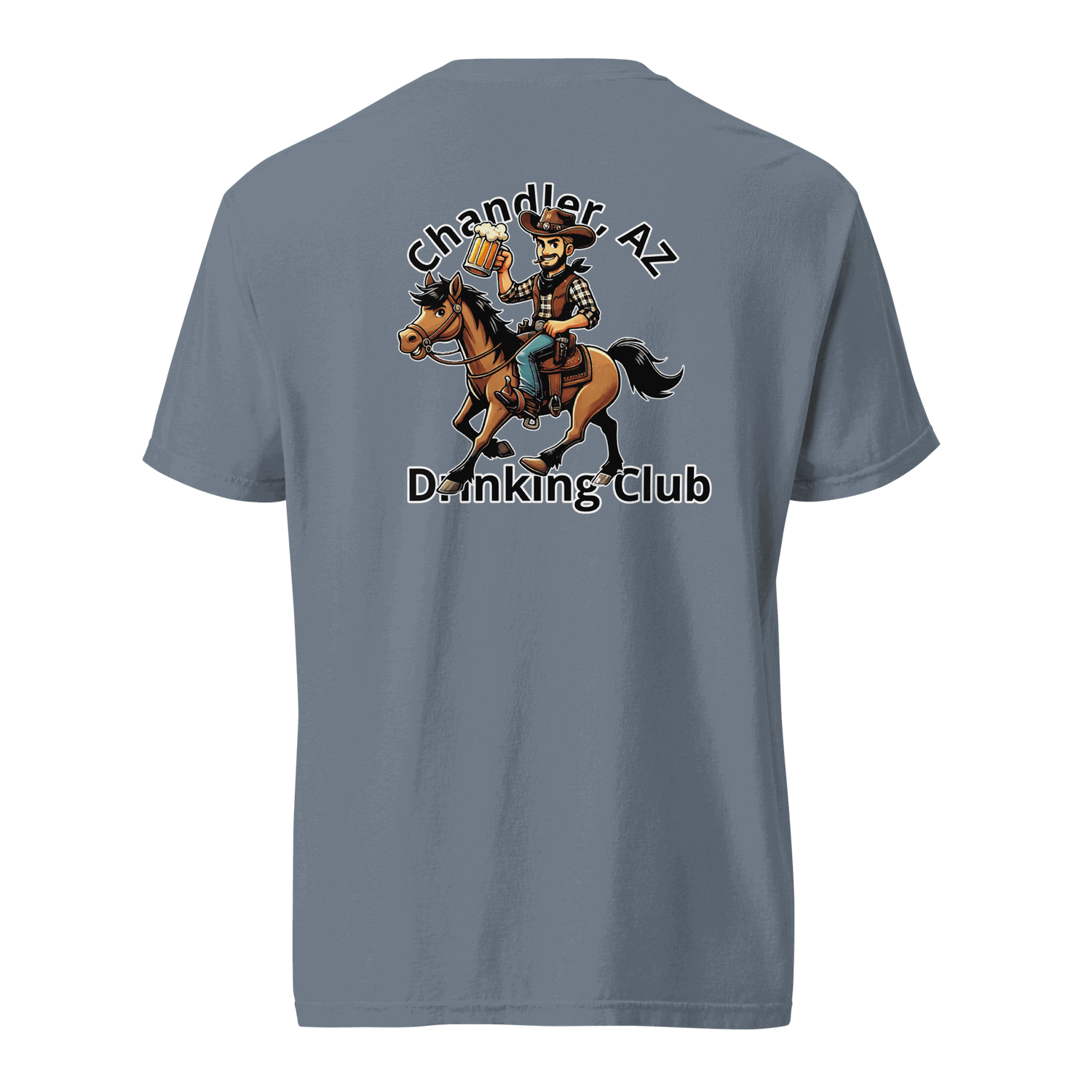 Custom City Cowboy Horse Beer unisex heavyweight t-shirt with cowboy on horse and beer design